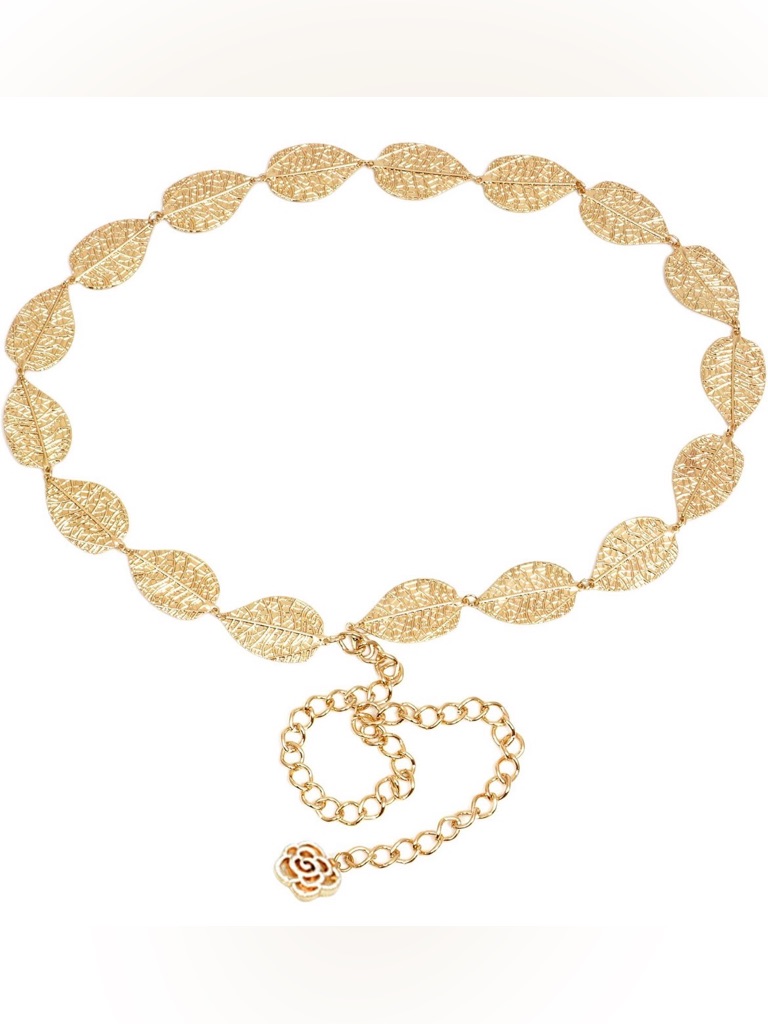 Gold Leaf Link Waist Chain C321